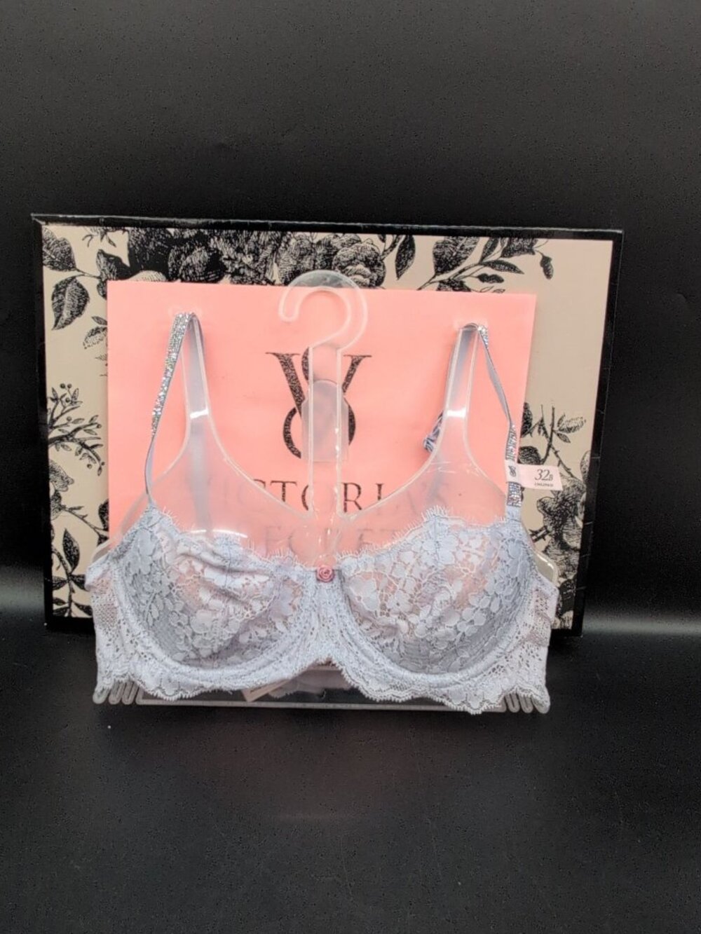 Victoria Secret Dream Angels Unlined Lace Balconette Bra 32B Feather Lilac